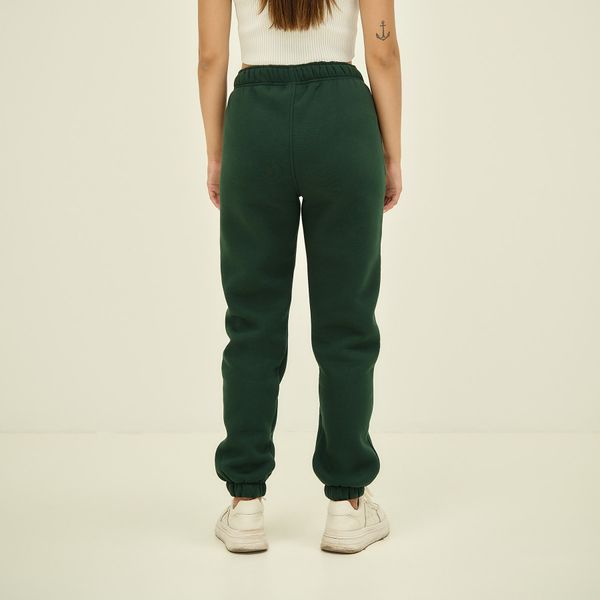 Жіночі спортивні штани утеплені зелені 30096 фото