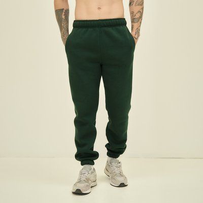 Мужские спортивные штаны утепленные зелёные 30100 фото