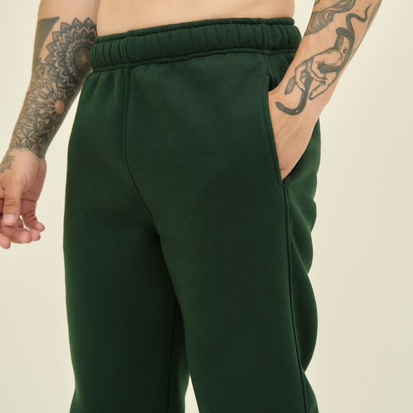 Чоловічі спортивні штани утеплені зелені 30100 фото