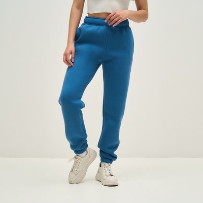 Женские спортивные штаны утепленные синие 30097 фото