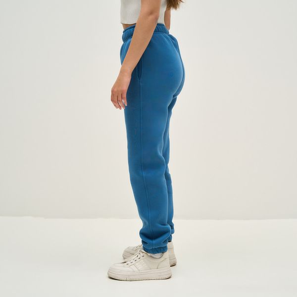 Жіночі спортивні штани  утеплені сині 30097 фото
