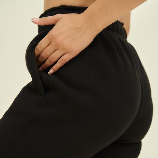 Жіночі спортивні штани утеплені чорні 30050 фото