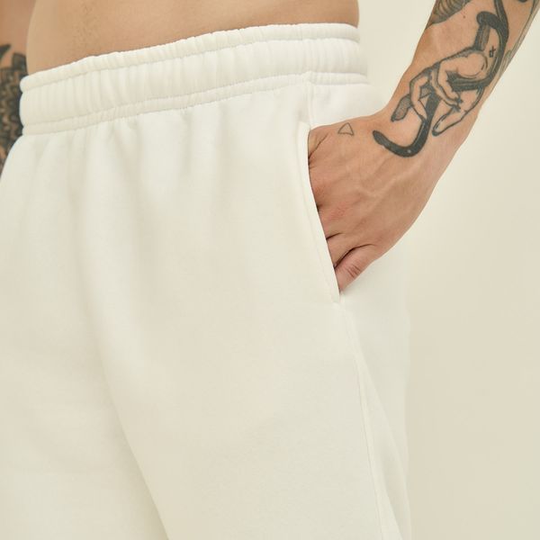 Чоловічі спортивні штани утеплені білі 30099 фото