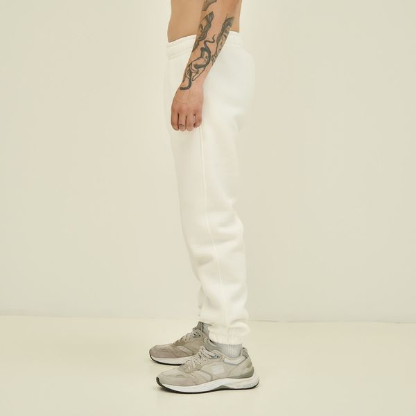 Чоловічі спортивні штани утеплені білі 30099 фото