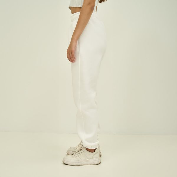 Жіночі спортивні штани утеплені білі 30095 фото